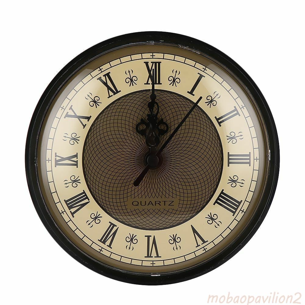 Classical Diameter 110mm Clock Quartz Movement Insert Roman Numeral Gold Face Bl