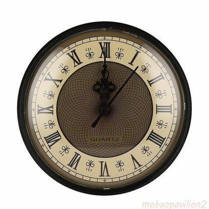 Classical Diameter 110mm Clock Quartz Movement Insert Roman Numeral Gold Face Bl