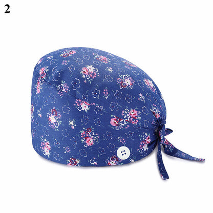 Nurse Baotou Cap Floral Surgical Cap Doctor Hat Printing Sweat-absorbent Towel