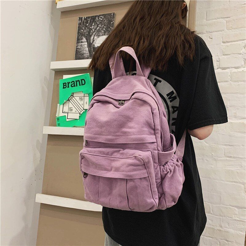 Women Backpack Quality Backpack Large Canvas Student School Bag Zipper Book Bags