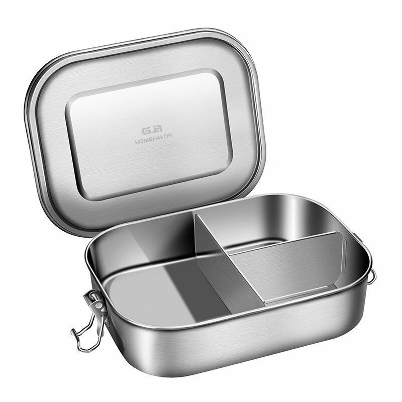 Lunch Container Stainless Steel Food Snack Storage Boxes Eco-friendly Rectangle