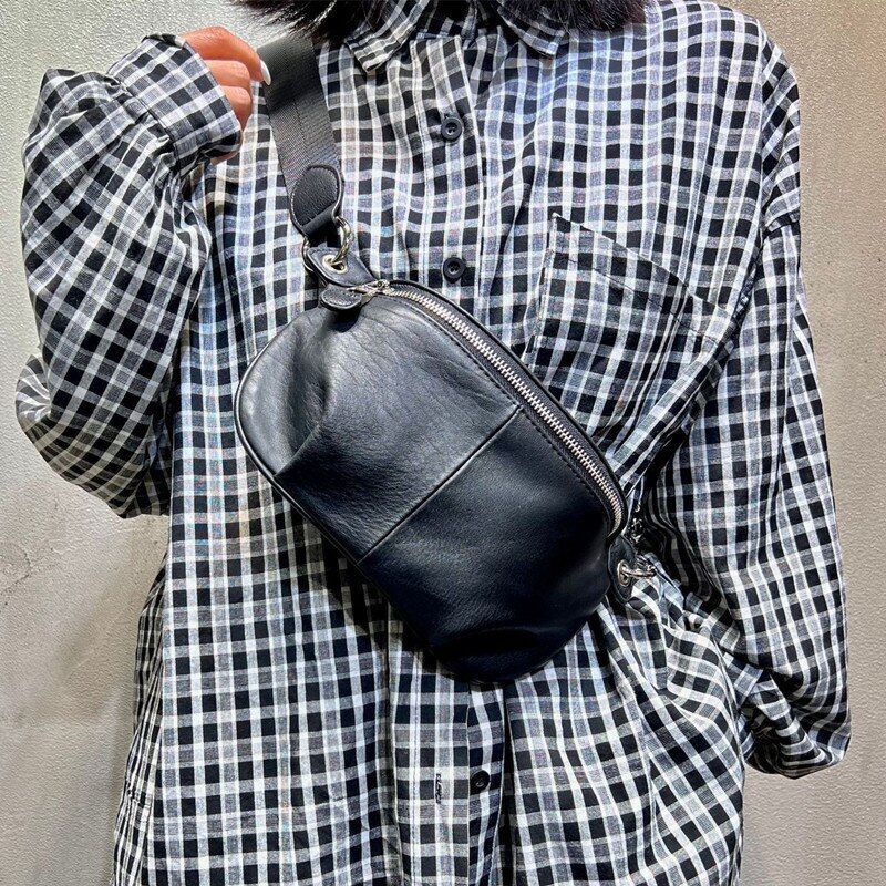 Genuine Leather Shoulder Bag Crossbody Purse Vintage Travelling Bags 25*14 CM
