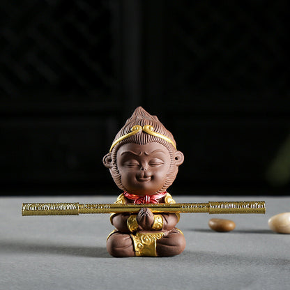 Creative Tea Pet Small Monkey King Statue Sunwukong Bar House Warming Gift China