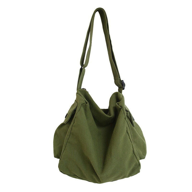 Large Capacity Canvas Shoulder Bag School Messenger Bag Shopper Travel Bag