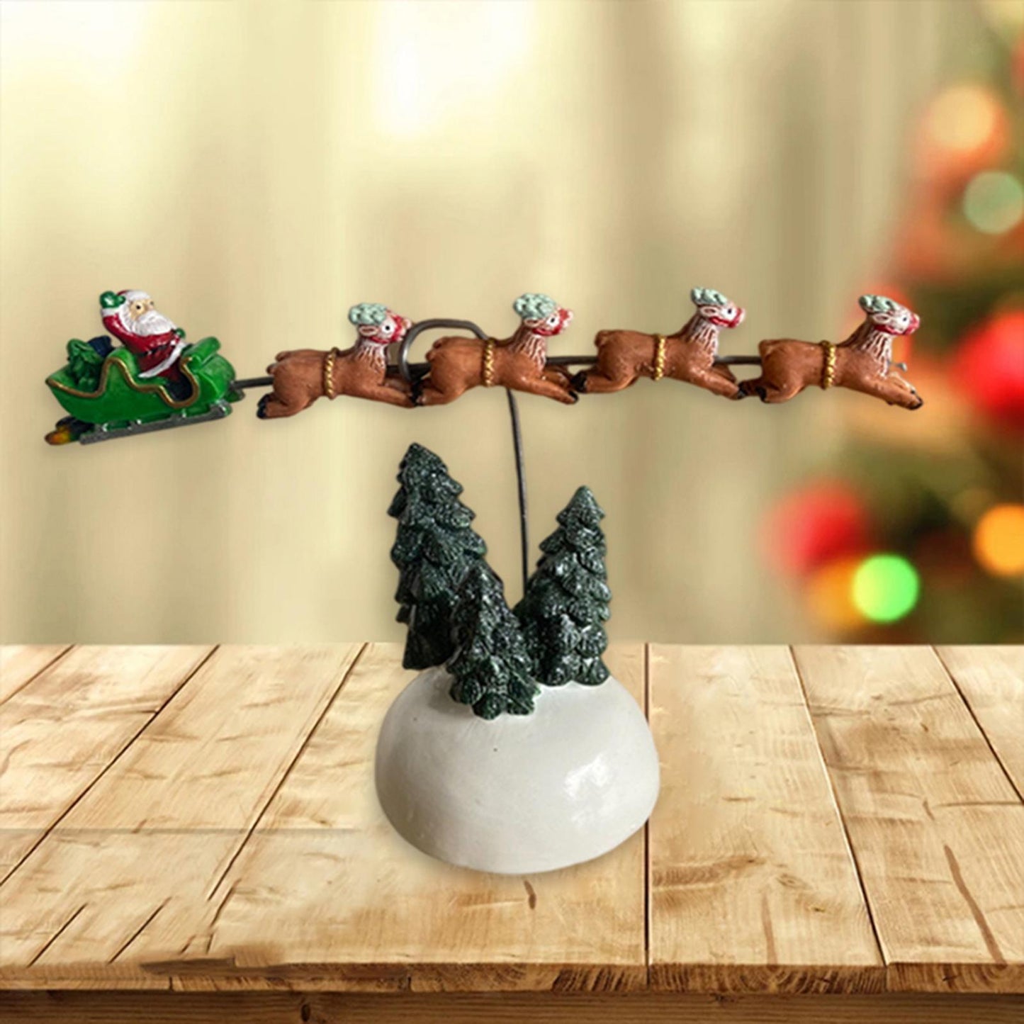 Multicolored Flaming Sleigh National Lampoons Statue Christmas Vacation Village