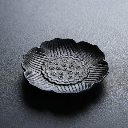 9cm Creative Lotus Design Cup Mat Pottery Cup Saucer Cup Coaster Kung Fu Tea Set