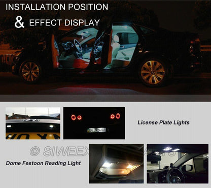 LED Car Interior Lights 31mm 3528 1210 SMD 12 Auto Festoon Dome Map Bulb Lamp 1W