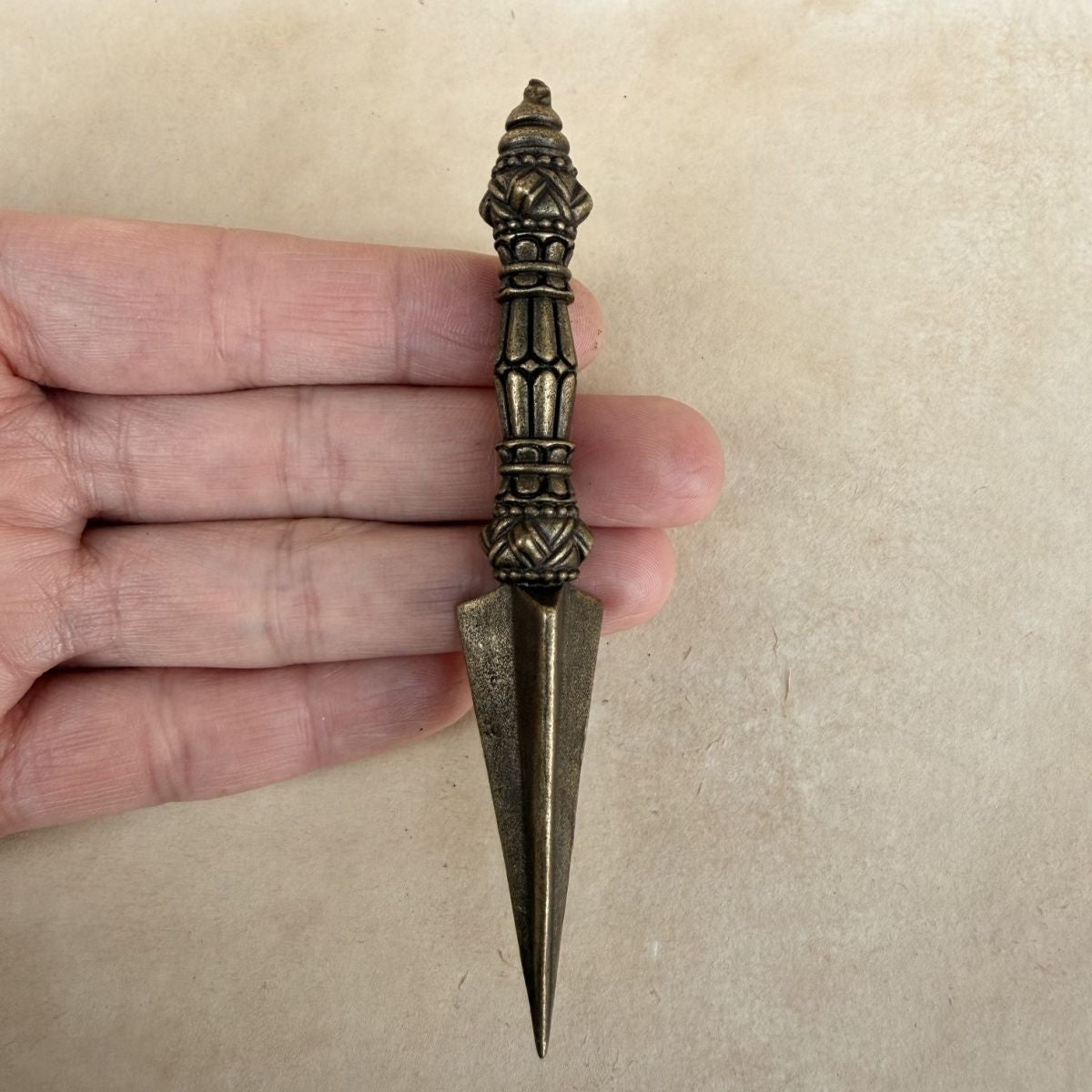 Tibetan Phurba Vajra Pestle Brass Ornament Nepal Handmade Tantric Dharma Tool