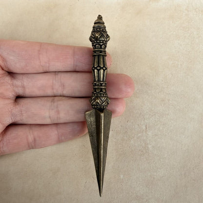 Tibetan Phurba Vajra Pestle Brass Ornament Nepal Handmade Tantric Dharma Tool
