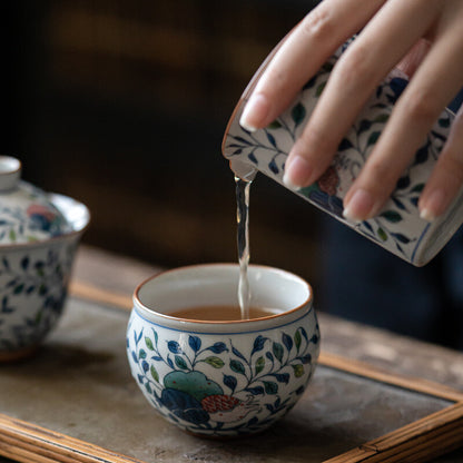 Vines Vintage Flowers Tea Cup Ceramic Antique Coffee Cup