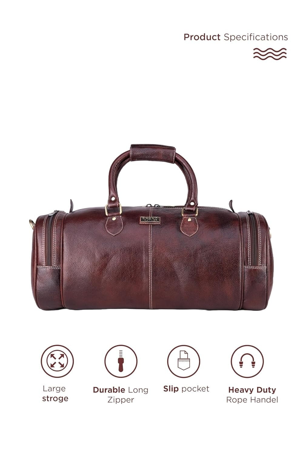 Genuine Leather Travel Duffel Bag Weekend Luggage Leather Duffle Bag