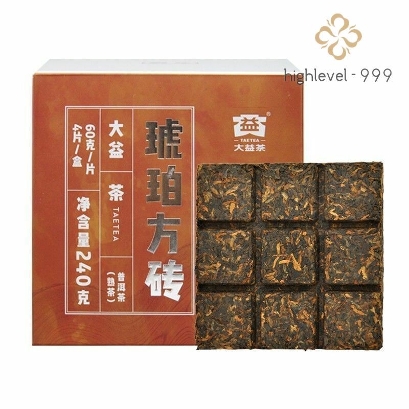 240g Yunnan Menghai Dayi Mellow Aroma Pu'er Tea Ripe Tea Small Square Brick