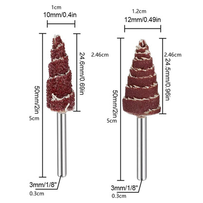 60x Cone Shape Abrasive Flap Wheel (10mm&12mm) 1/8" Shank For Grinder Drill