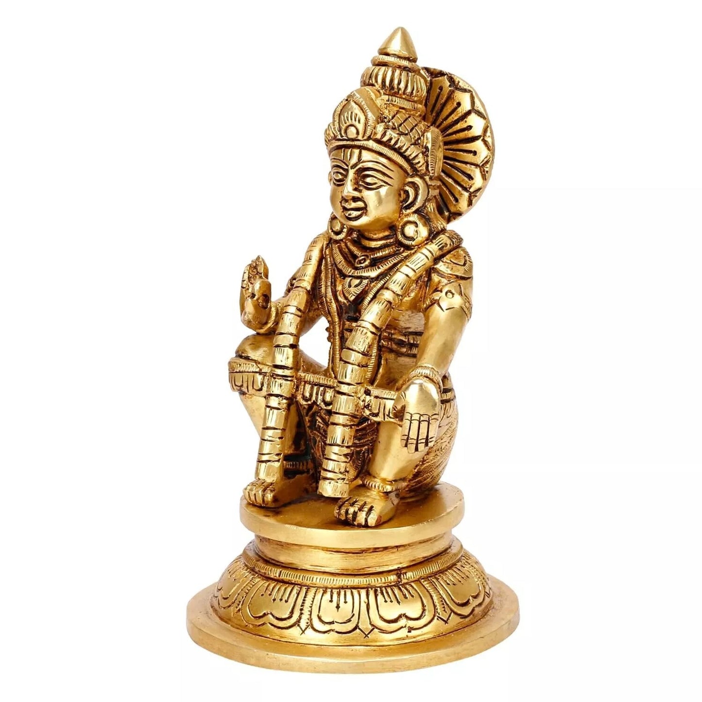 Brass Lord Ayyappan Ayyappa Sabarimala Swamy Idol Statue Figurine