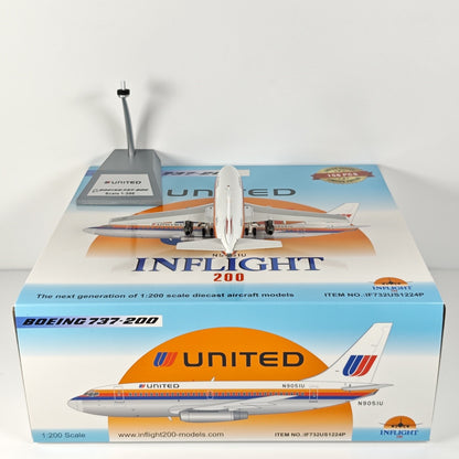 1:200 InFlight United B737-200 N9051U Passenger Airplane Diecast Plane Model