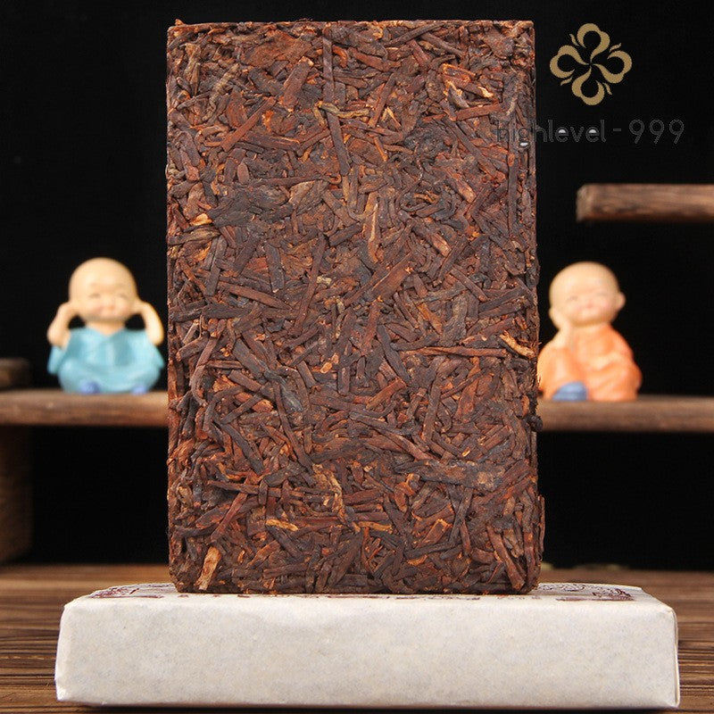 250g Ripe Puer Tea Brick Bulangshan Menghai Yunnan Camphor Aroma Aged Tea