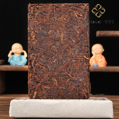 250g Ripe Puer Tea Brick Bulangshan Menghai Yunnan Camphor Aroma Aged Tea