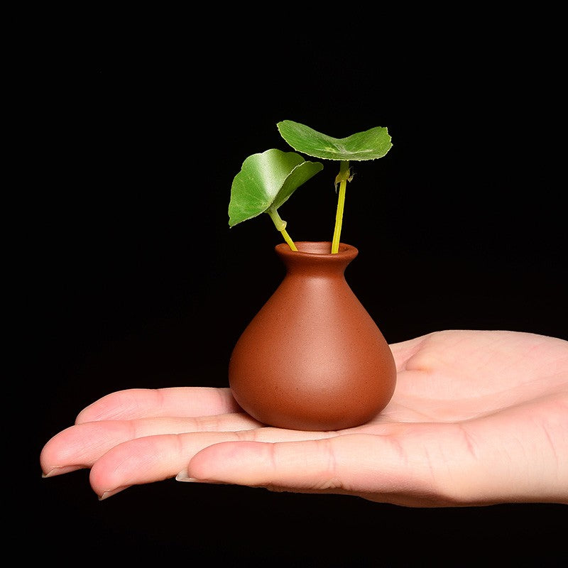 1Pc Exquisite Purple Clay Tea Pet Small Vase Decoration Mini Floral Ware