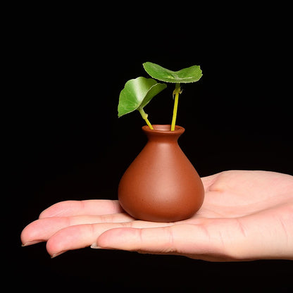 1Pc Exquisite Purple Clay Tea Pet Small Vase Decoration Mini Floral Ware