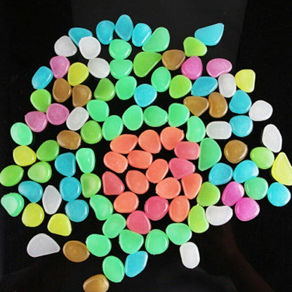 10Pcs Artificial Luminous Stone Glow in the Dark Pebbles Walkway Aquarium Decor