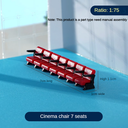 1/50 Cinema Chairs Model Mini Furniture Scene Props Model Accessories