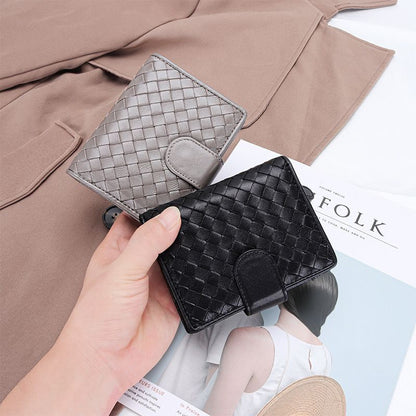 Wallet Short 100% Sheepskin Leather Coin Change Zipper Storage Bag Money Clip