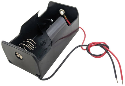 Single 'D' Cell Battery Holder with Wire Leads, Plastic Case (2.71"×1.45"×1.22")