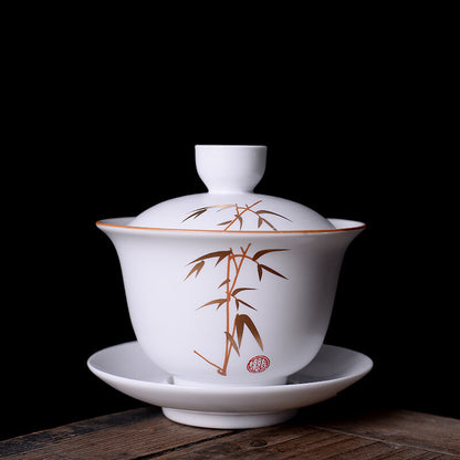180ml Chinese Ceramic Gaiwan Coffee Cup Kungfu Tea Bowl Tureen Tea Set Decor