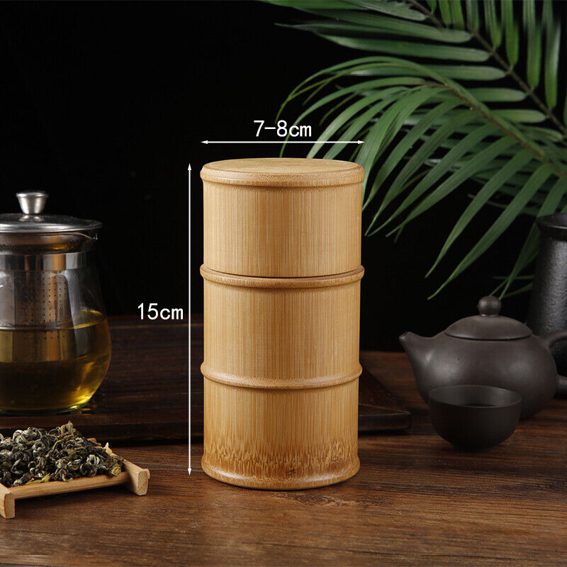 Bamboo Tea Storage Box Tea Canister Lid Seal Kitchen Storage Jars Accessories