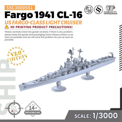 SSMODEL 1/3000 Military Model Kit US Fargo Fargo-class Light Cruiser CL-106