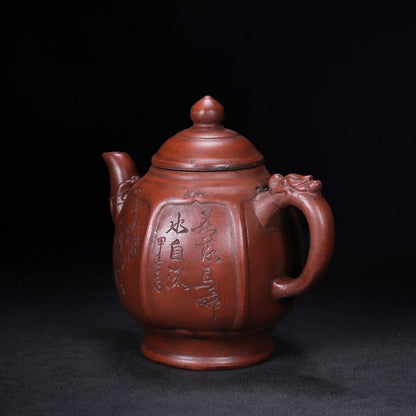 450ml Yixing Zisha Clay Pottery Handmade Dragon Plum Blossom Teapot Tea Pot