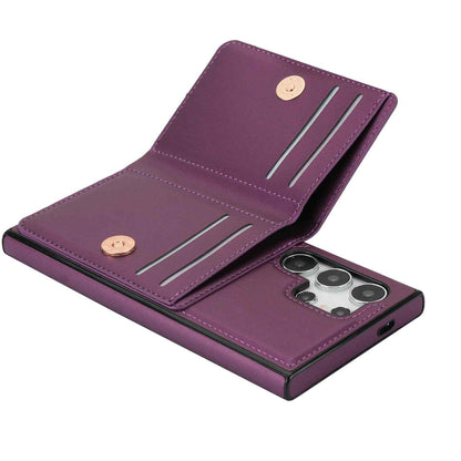 Wallet Case for Samsung Galaxy S25 + Plus Ultra with Card Holder Rotation Ring