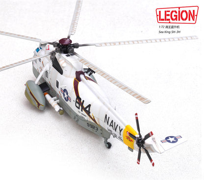 1:72 LEGION Sea King SH-3H U.S. NAVY HS-12 Helicopter Diecast Aircraft Model