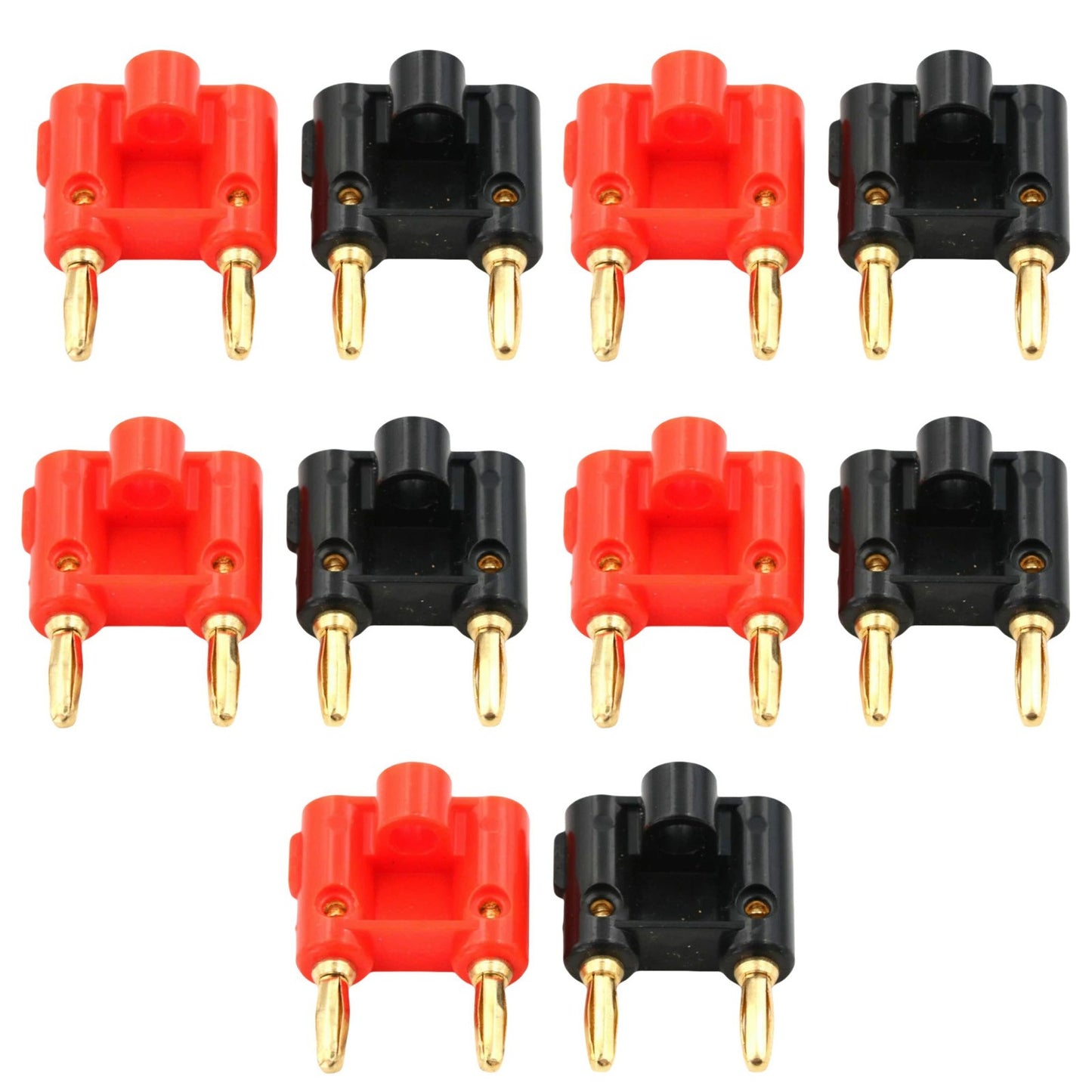 Dual Banana Plugs 10PCS Gold Plated Copper 4mm Speaker Connectors Easy Install