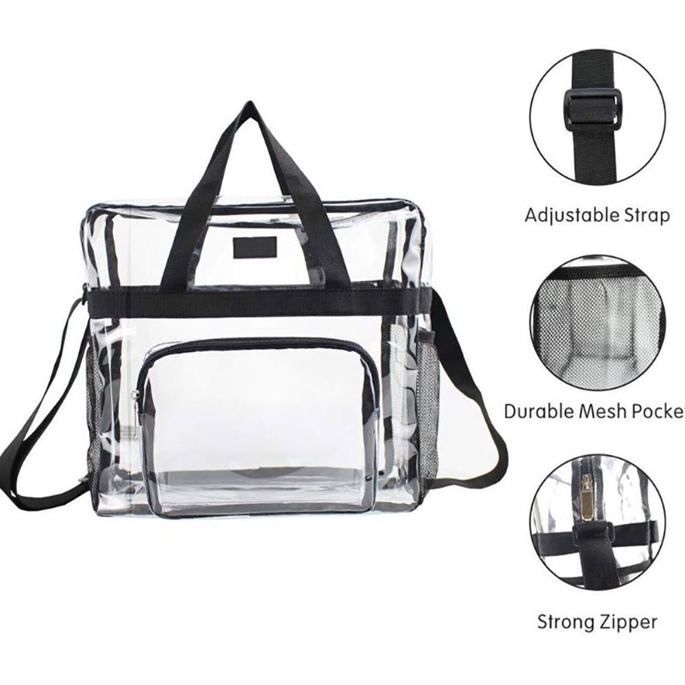 PVC Transparent Purse Large Clear Bag Crossbody Purse Traveling Lightweight 1 PC