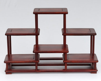 Rosewood Display Rack Stand Table Antique Statue Craft Pot Shelf Layer Storage