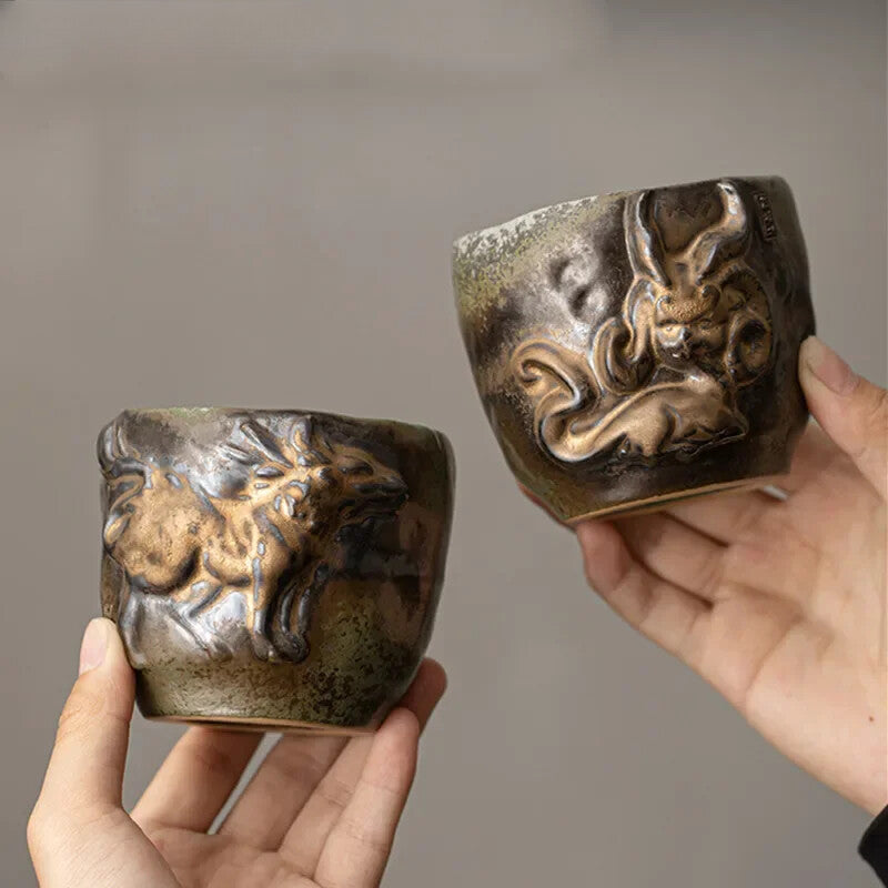 Kiln Change Coarse Pottery Handmade Beauty Tea Cup Ceramic Tea Accessories
