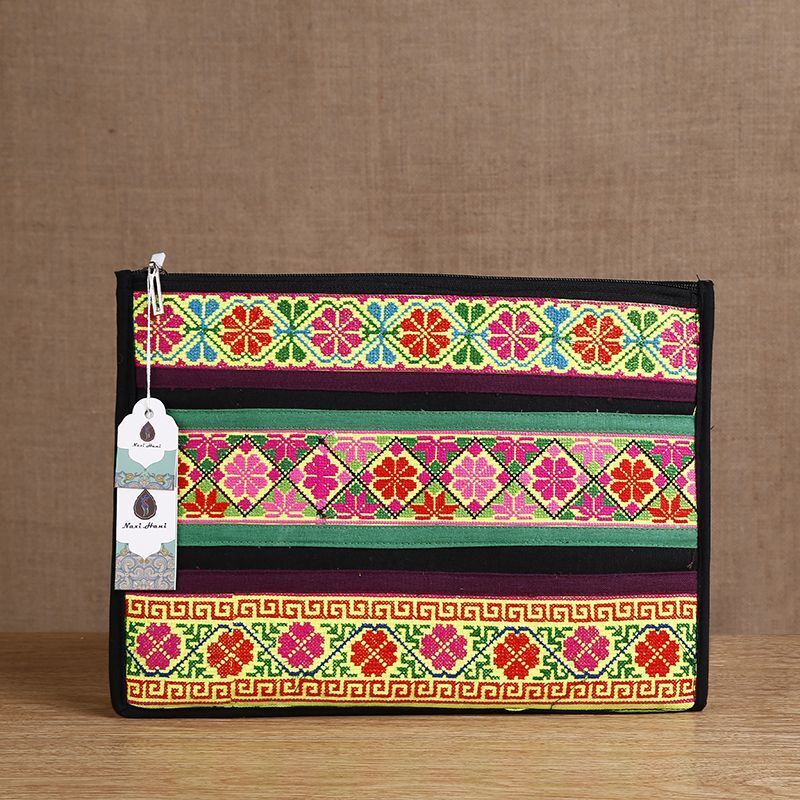 Ethnic Cross Stitch Day Clutches Canvas Briefcase Fashion Mobile Phone Bags Soft