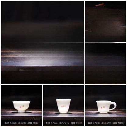 1PC Handle Master Cup The Hundred Family Surnames Customized Engraved Tea Cup