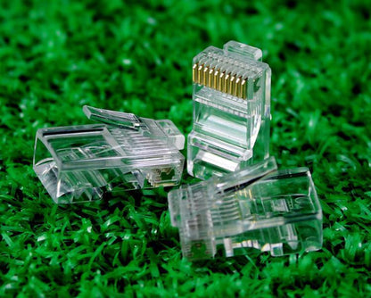 50pcs/Packs Modular Plug Stranded 10P10C Round Cable Connector RJ-48
