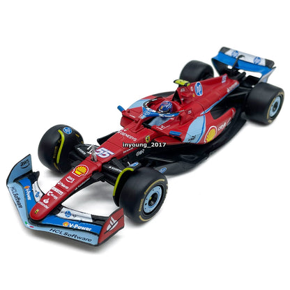 1/43 2024 Ferrari SF-24 Model Toy Car Metal Diecast Toy Vehicle Carlos Sainz 55