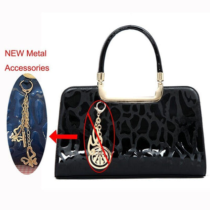 Leather Tote Bag Simple Stone Pattern Women's Handbag