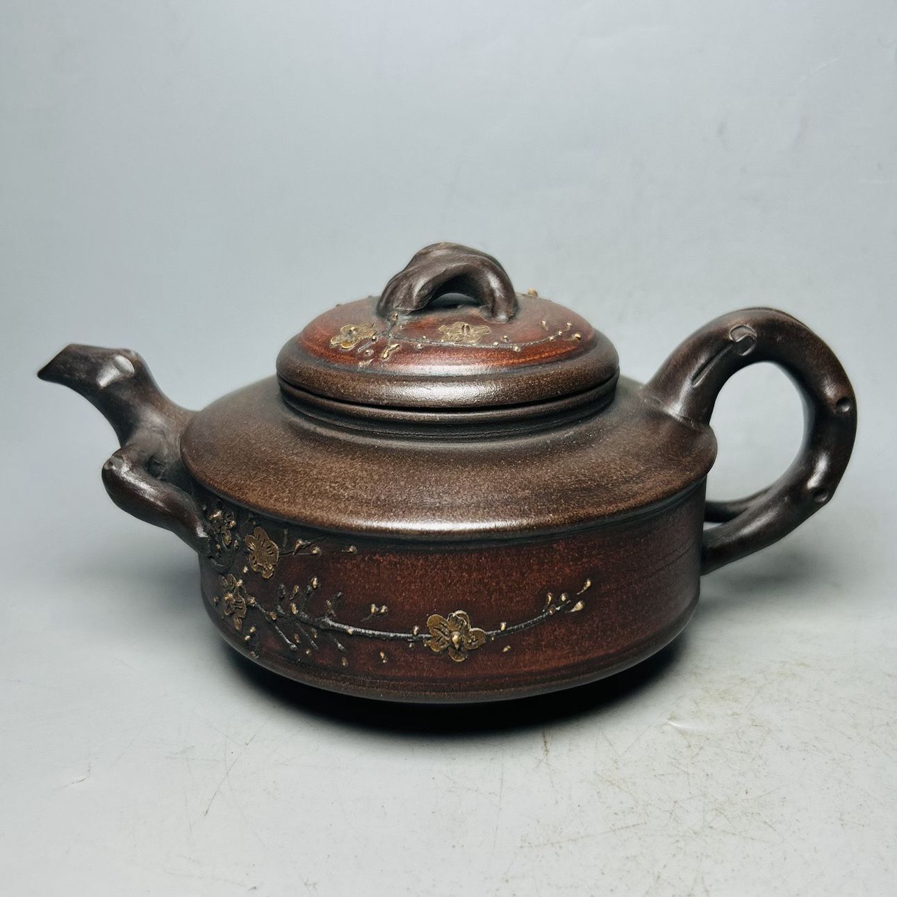 Vintage Chinese Yixing Purple Clay Teapot Zisha Ceremony Plum Blossom Teaware