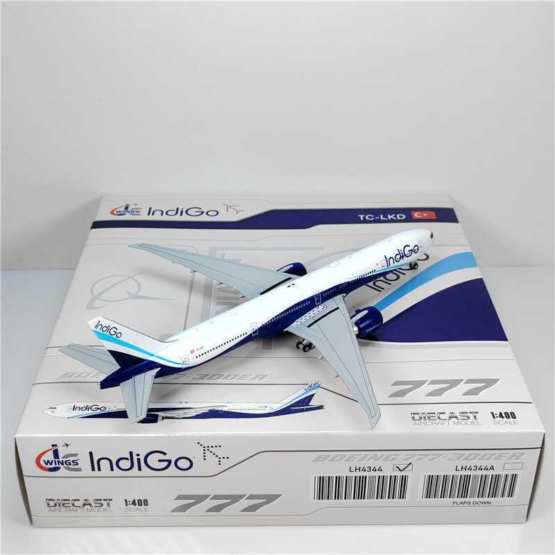 1:400 JC Wings IndiGo BOEING B777-300ER Passenger Airplane Diecast Model