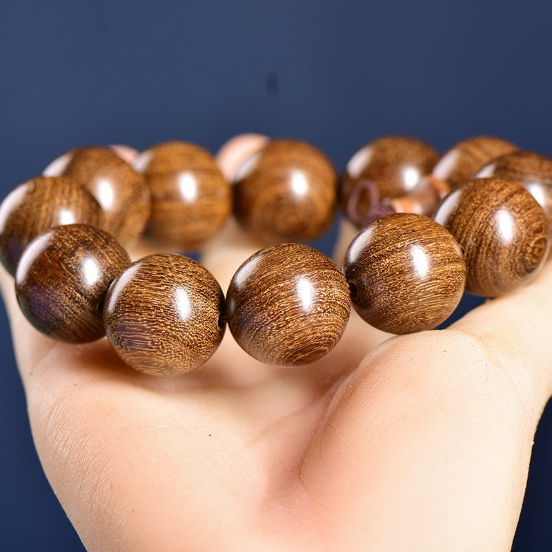 20MM Golden Sandalwood Bracelets Prayer Beads Bracelet Ornaments Solid Wood