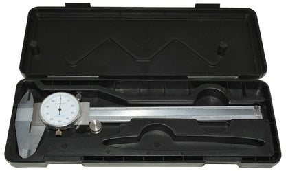 6" Utility Dial Caliper, 0.001" Resolution with Slide Lock, Includes Case