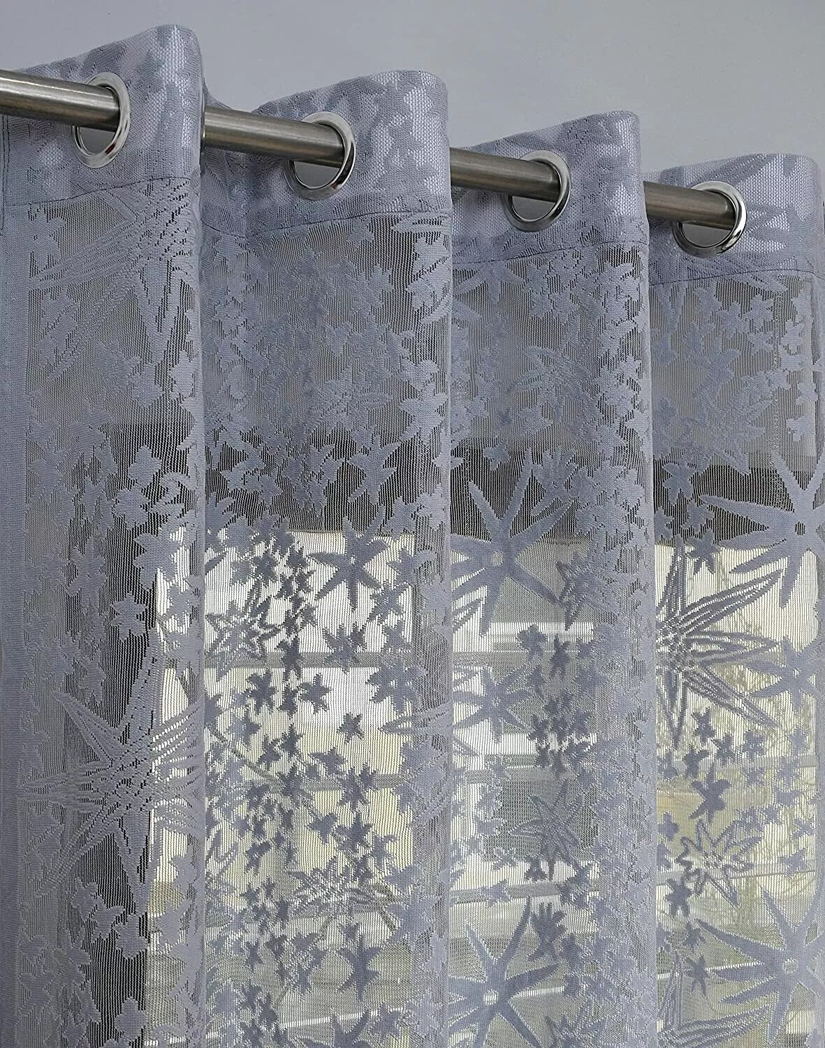 New 2 Piece Window Curtain Set - 5 feet Grey
