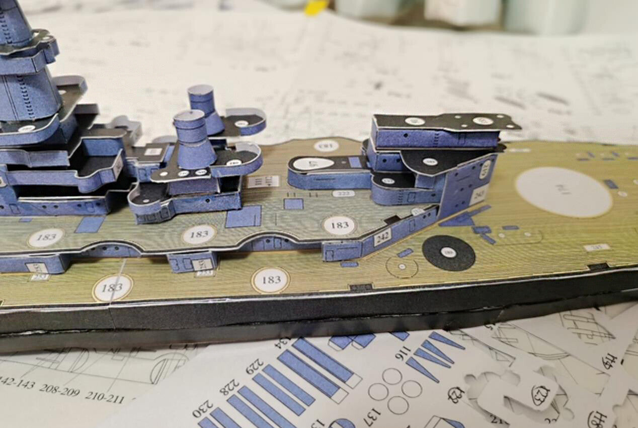21in 1/400 US NAVY BB-55 Battleship Paper Model Unsassembled Military Ornaments