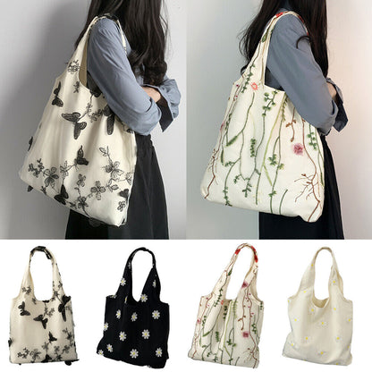 Womens Tote Bags Handbags Large Capacity Embroidery Shoulder Bag Top-handle Bag