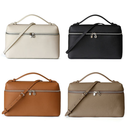 Medium Real Leather Tote Box Clutch Bag Shoulder Bag Crossbody Purse Fashion